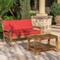 GDF Studio Christian Outdoor Acacia Wood Loveseat and Coffee Table Set with Cushions